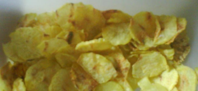 Batata Chips no Micro-Ondas