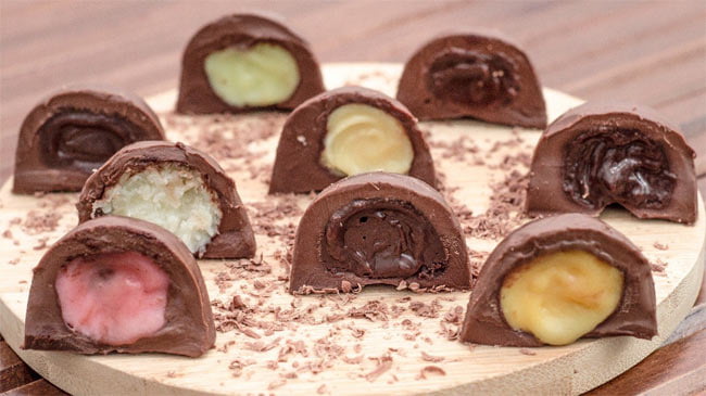 Trufas e bombons caseiros