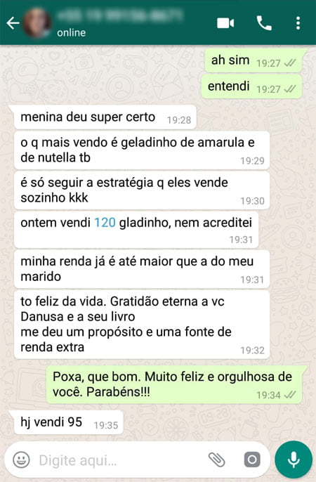 Depoimento Whatsapp - Geladinhos Gourmet