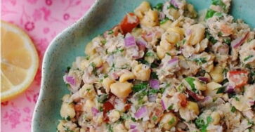 Salada de Grão de Bico com Atum