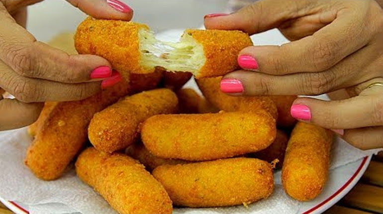 Receita de croquete de queijo sem massa