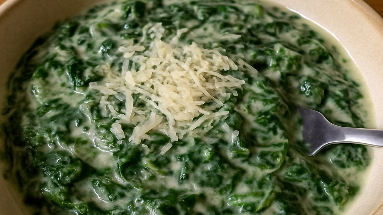 Creme de Espinafre com Parmesão Espinafre cremoso com parmesão