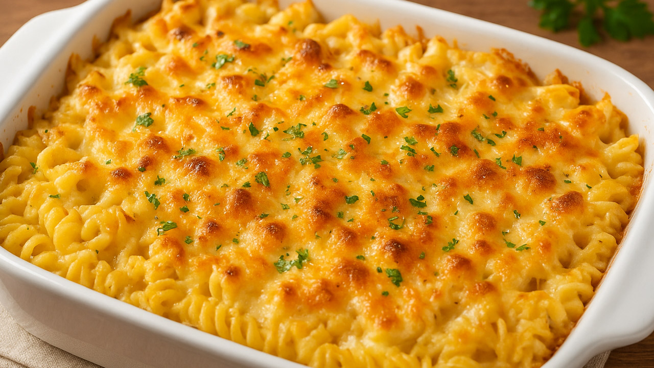 Macarrão Parafuso no Forno (com muito queijo) Macarrão parafuso no forno com queijo