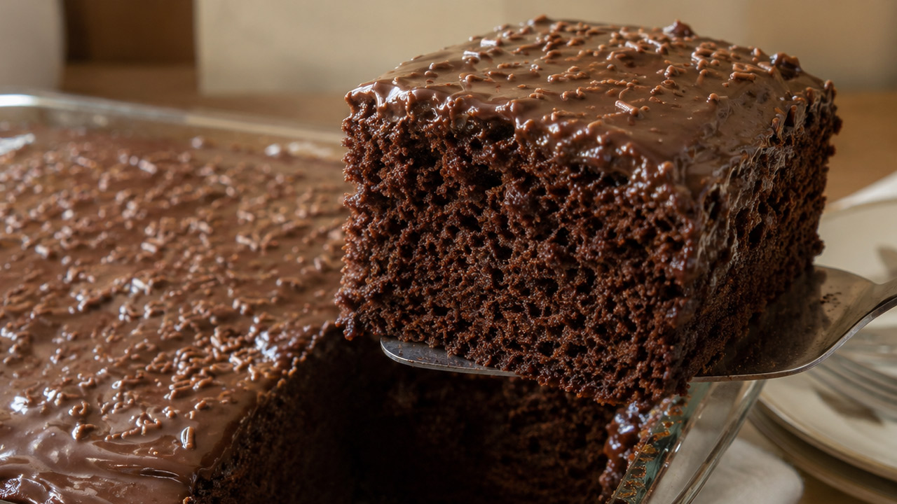 Bolo Nega Maluca Fácil (Cobertura Perfeita) Bolo de Chocolate Nega Maluca