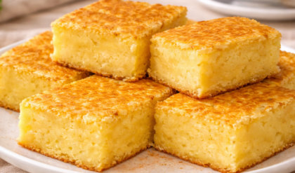 Bolo de Milho cremoso com milho verde da espiga