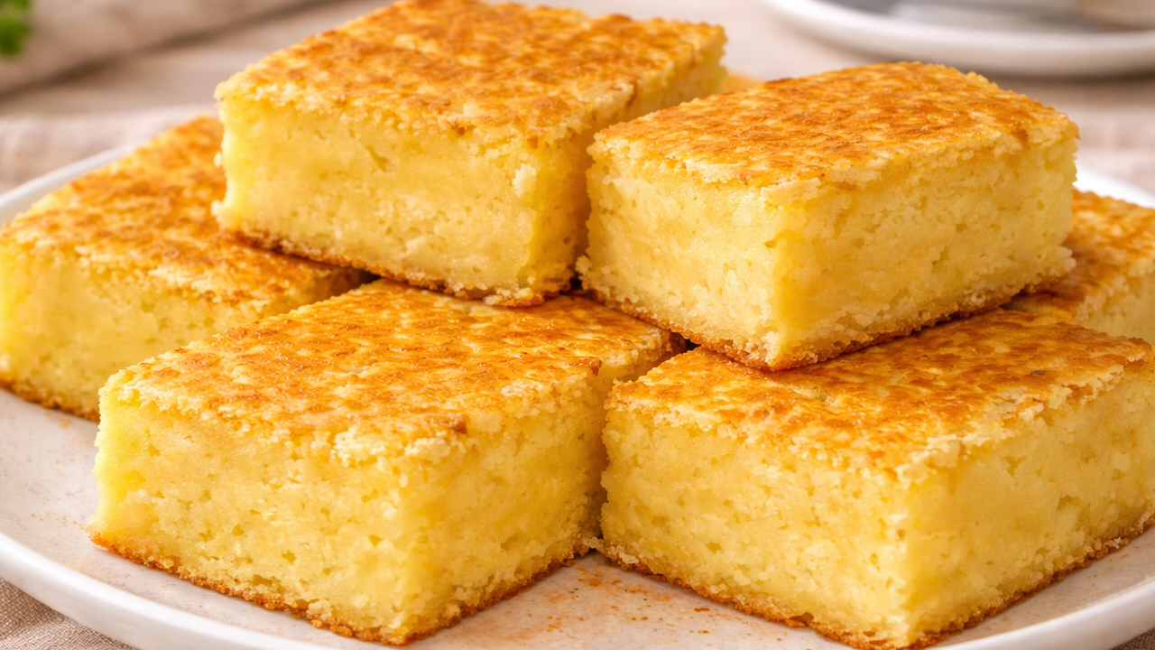 Bolo de Milho cremoso com milho verde da espiga