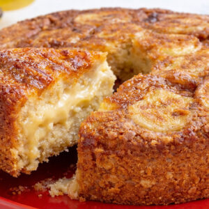Bolo de banana recheado