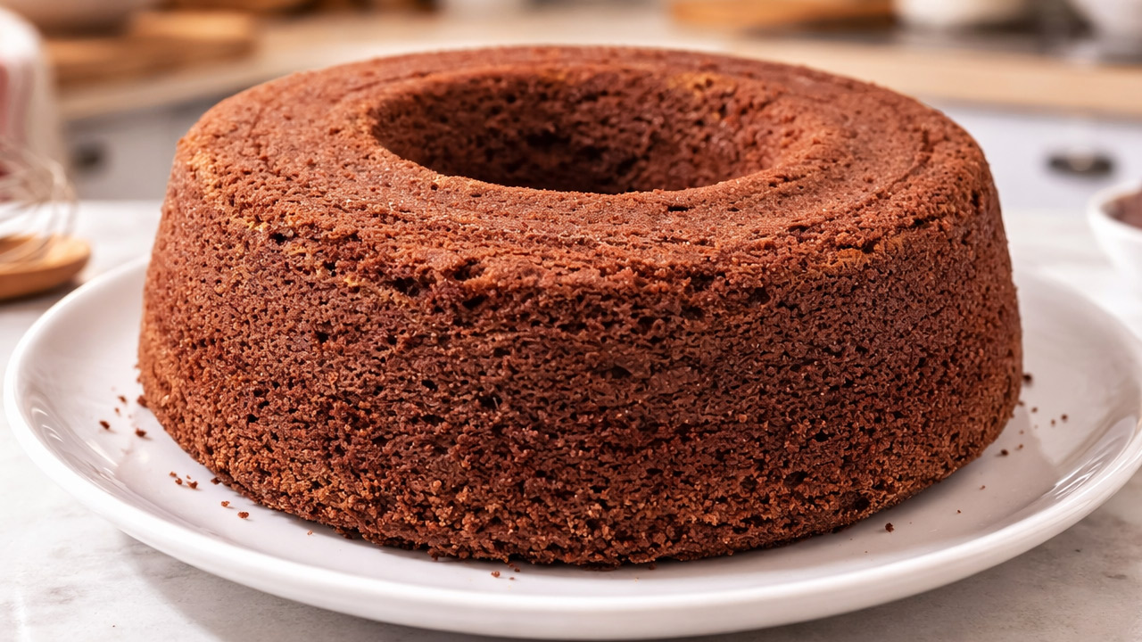 Bolo de Chocolate Simples e Rápido (Sem Cobertura) Bolo de chocolate simples sem cobertura