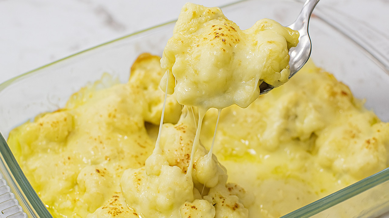 Couve-Flor Gratinada com Queijo (Receita Perfeita) Couve Flor Gratinada com Queijo