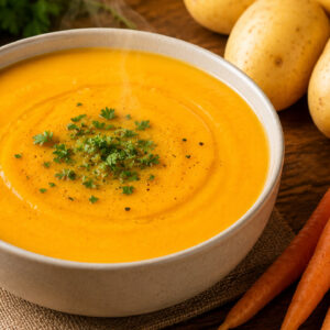 Sopa de cenoura com batata