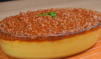 Polenta com Carne Moída