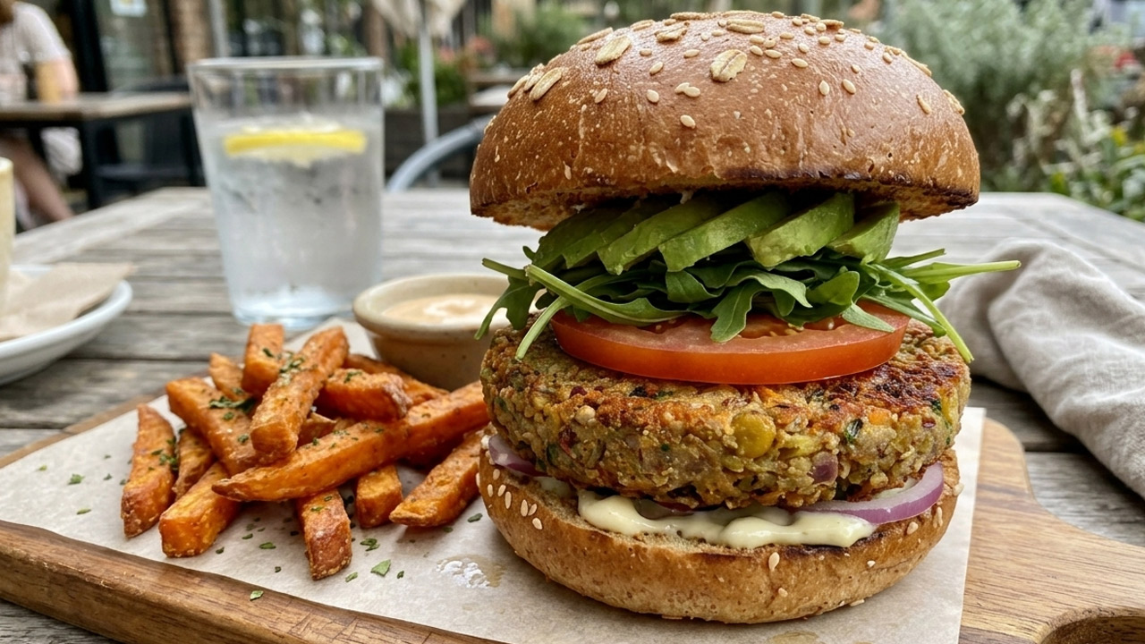Encontrar Receitas Vegetarianas: 10 Opções Fáceis Hambúrguer vegano de lentilha