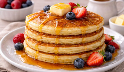 Panqueca Americana Fácil (Panqueca Doce) Panquecas americanas doces