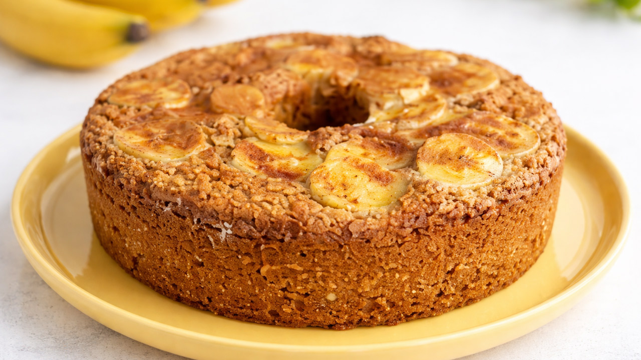 Bolo de Banana com Aveia Rápido e Delicioso Bolo de banana com aveia