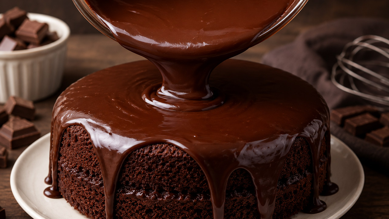 Cobertura de chocolate para bolo