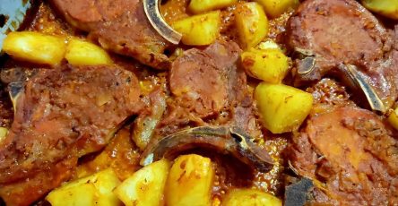 Bisteca de porco assada