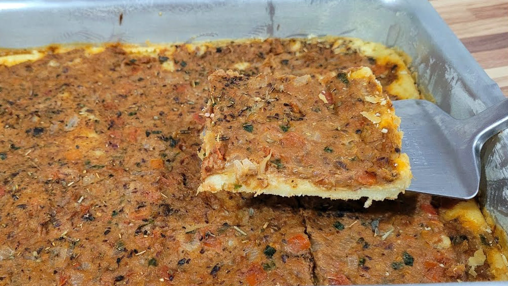 Pizza de sardinha de liquidificador