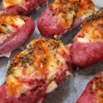 Linguiças recheadas no forno