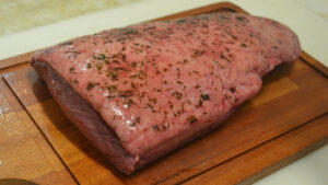 Picanha no forno com sal grosso