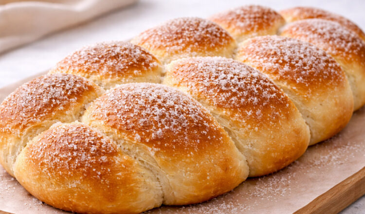 Rosca fácil trançada e açucarada