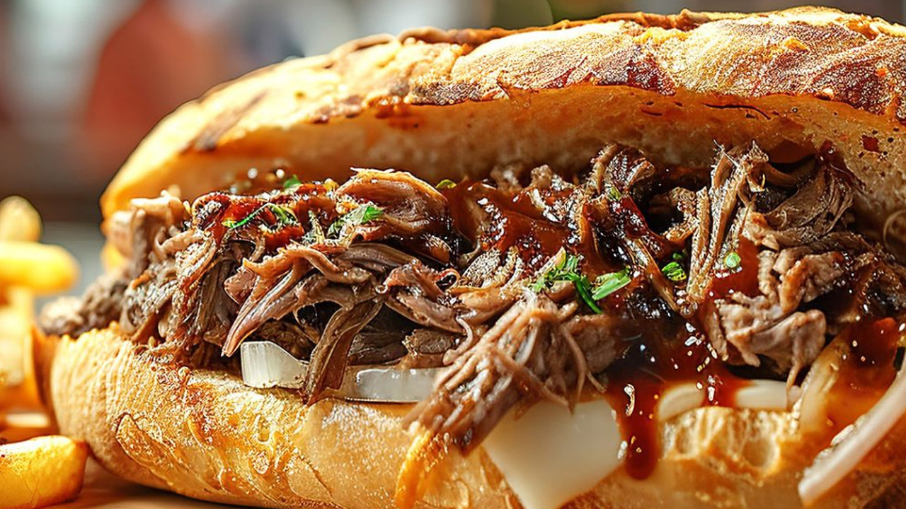Lanche de Pernil Desfiado (Melhor Receita) Lanche de Pernil Desfiado