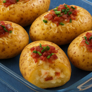 Batatas recheadas caseiras