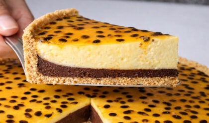 Torta Mousse de Maracujá com chocolate