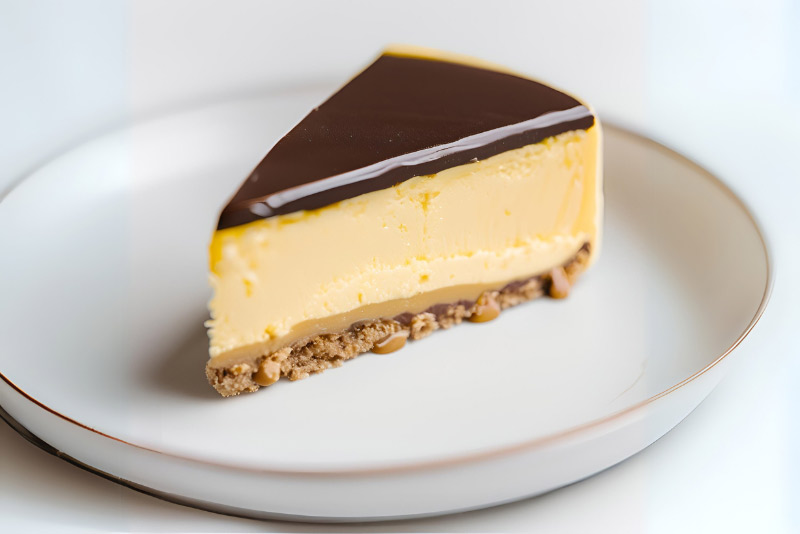 Torta de maracujá com cobertura de chocolate