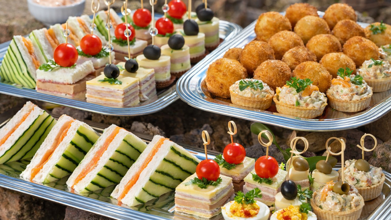 Opções de entradas (petiscos e salgadinhos)