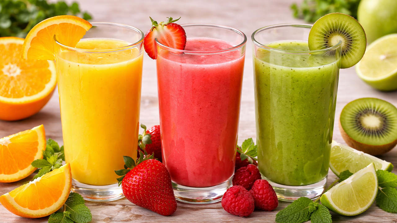 Sucos naturais de frutas