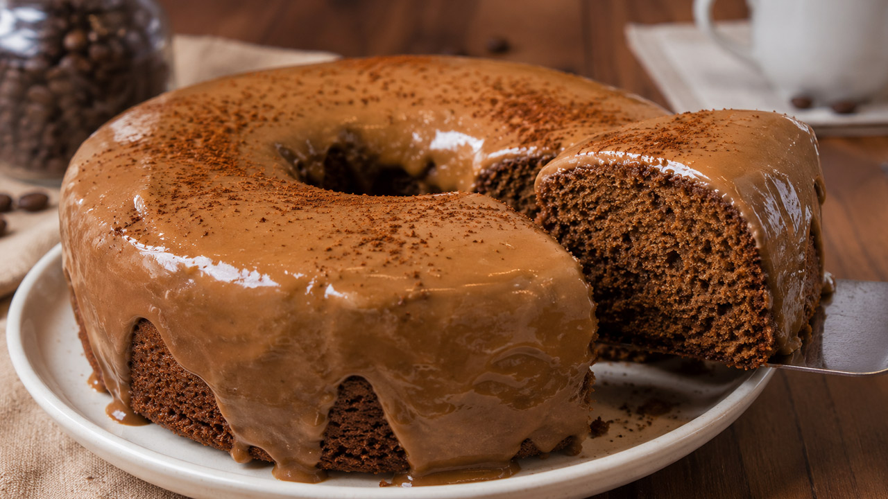 Bolo de Café com Cobertura Bolo de café com cobertura