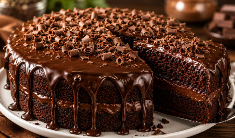 Bolos de Chocolate Caseiros: 21 Melhores Receitas Bolo de chocolate com cobertura bem gostoso