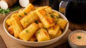 Mandioca assada na air fryer
