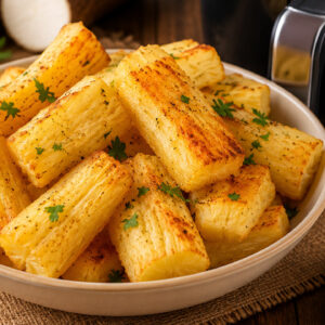 Mandioca assada na air fryer