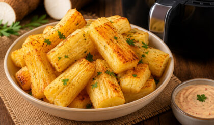 Mandioca assada na air fryer