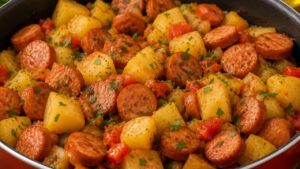 Salsicha com batatas