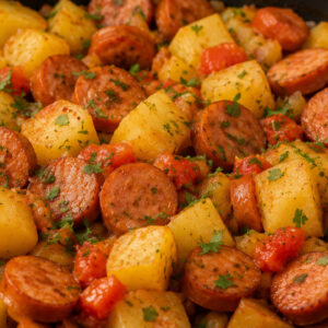 Salsicha com batatas