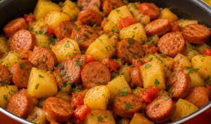 Salsicha Refogada com Batatas Salsicha com batatas