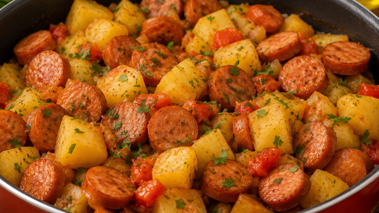Salsicha Refogada com Batatas Salsicha com batatas