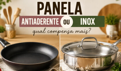 Panela antiaderente ou inox: qual compensa mais? Panela antiaderente ou de inox