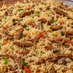 Arroz com Fraldinha Desfiada