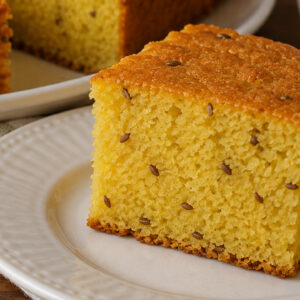Bolo de fubá com erva doce