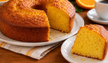 Bolo de Fubá com Laranja Simples e Fácil Bolo de Fubá com Laranja