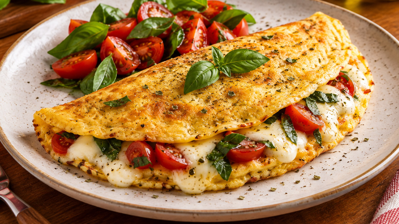 Omelete Caprese Passo a Passo Omelete Caprese